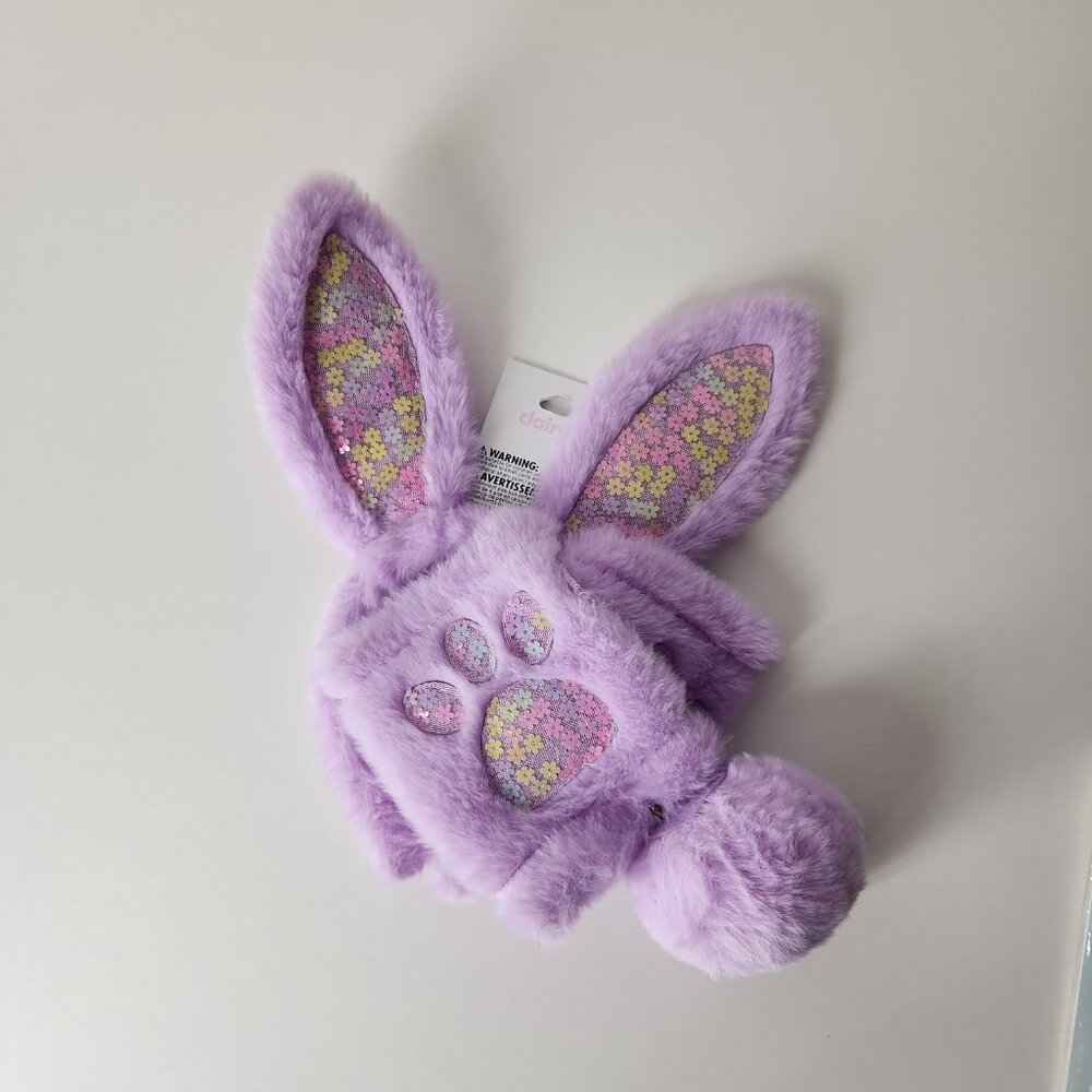 Claire's Girls Easter Bunny Headband Paws Tail Costume Set + hair clips, 2 cards - Picture 3 of 10